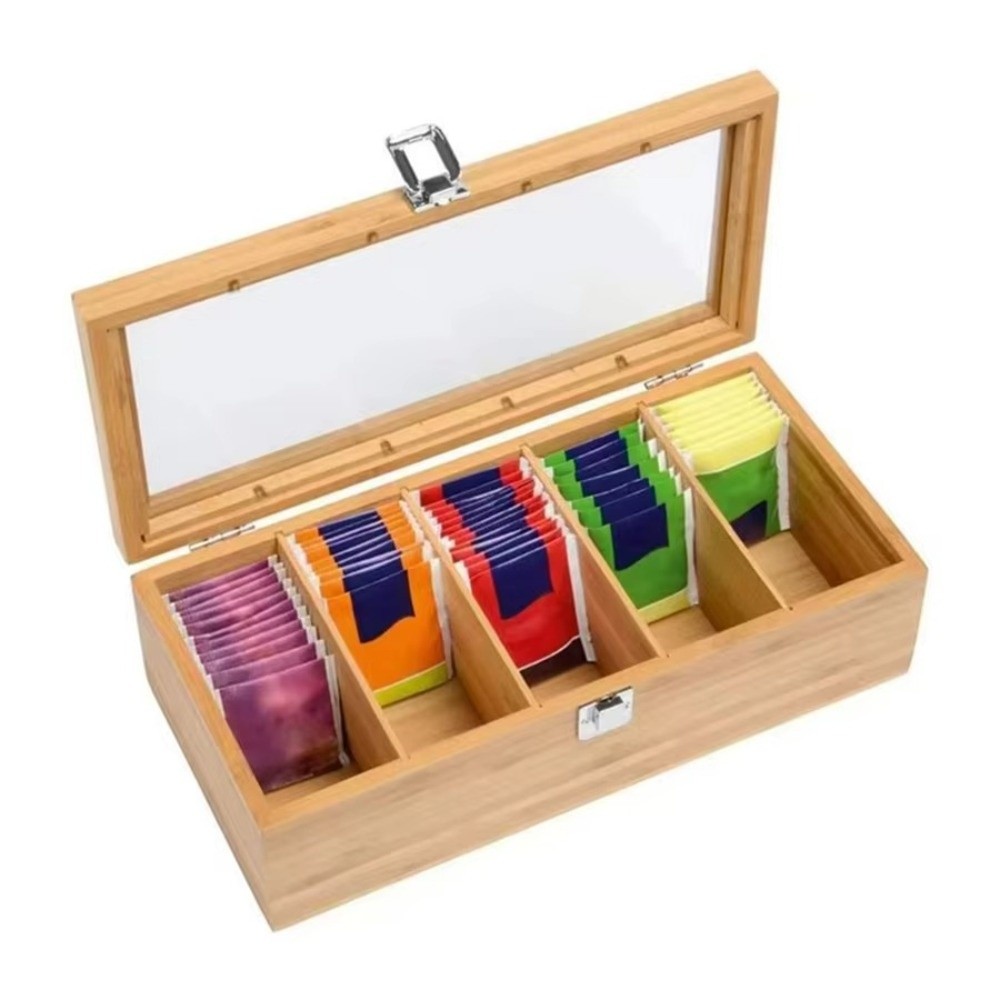 Home Office Bagas - New Bamboo Tea bag Storage Box
