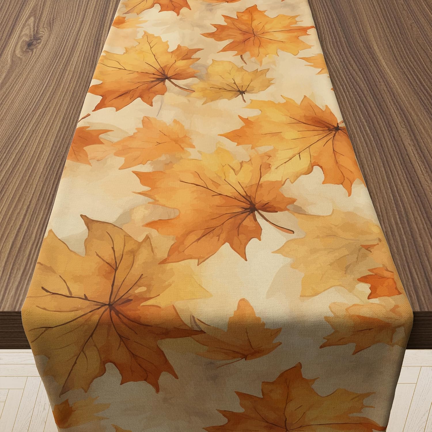 Home Office Backdrop - Fall Leaves Table Runner, Thanksgiving Friendsgiving