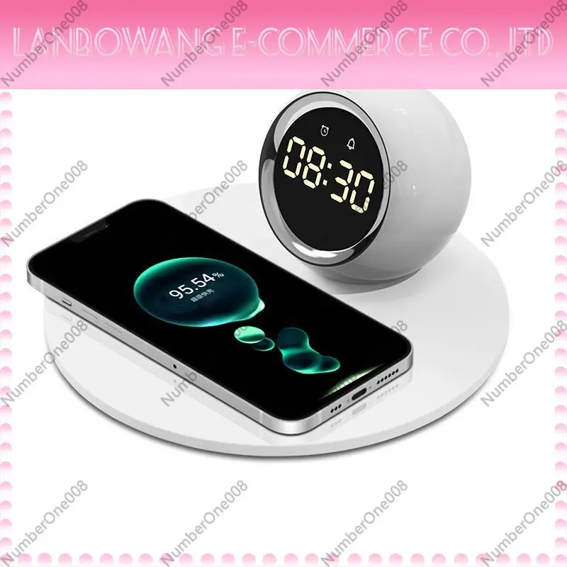 Led Desk Clock - Wireless Charger Night Light, Multifunctional Clock