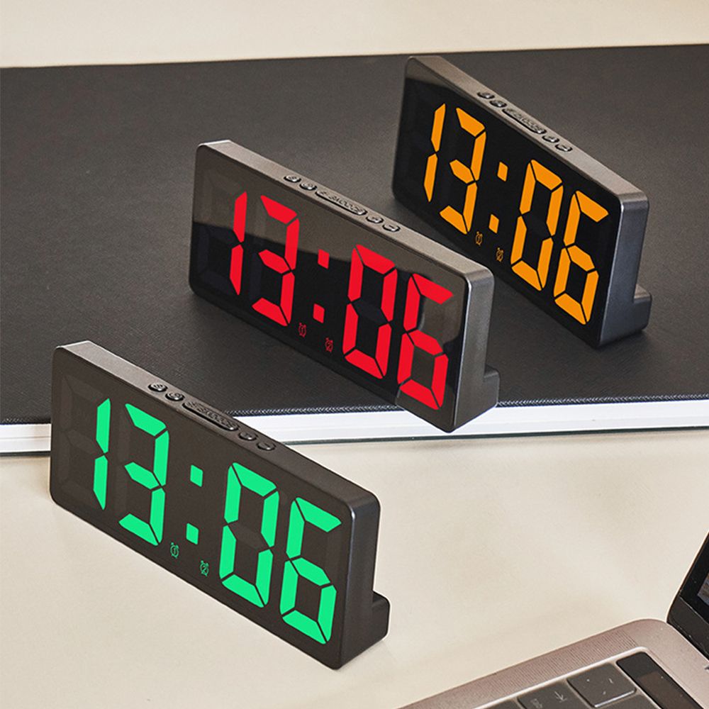 Led Desk Clock - Voice Control Digital Alarm Clock Teperature