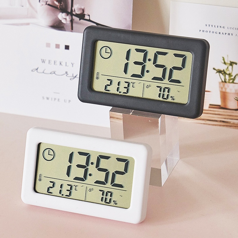 Led Desk Clock - Mini Digital Clock Electronics Thermometer Hygrometer
