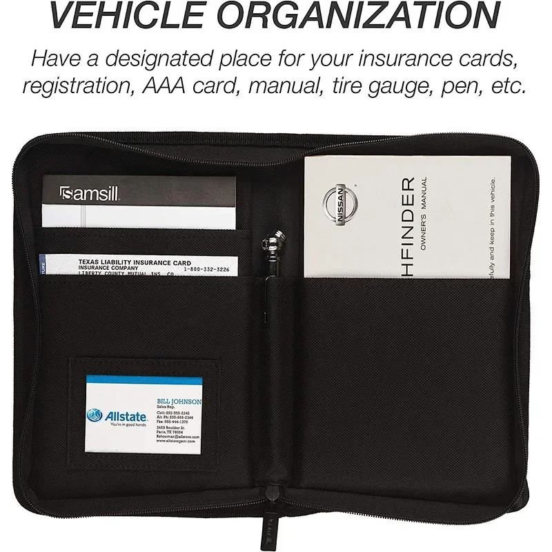 Rolling File Cart - Nylon Car Registration Insurance Holder Driver's