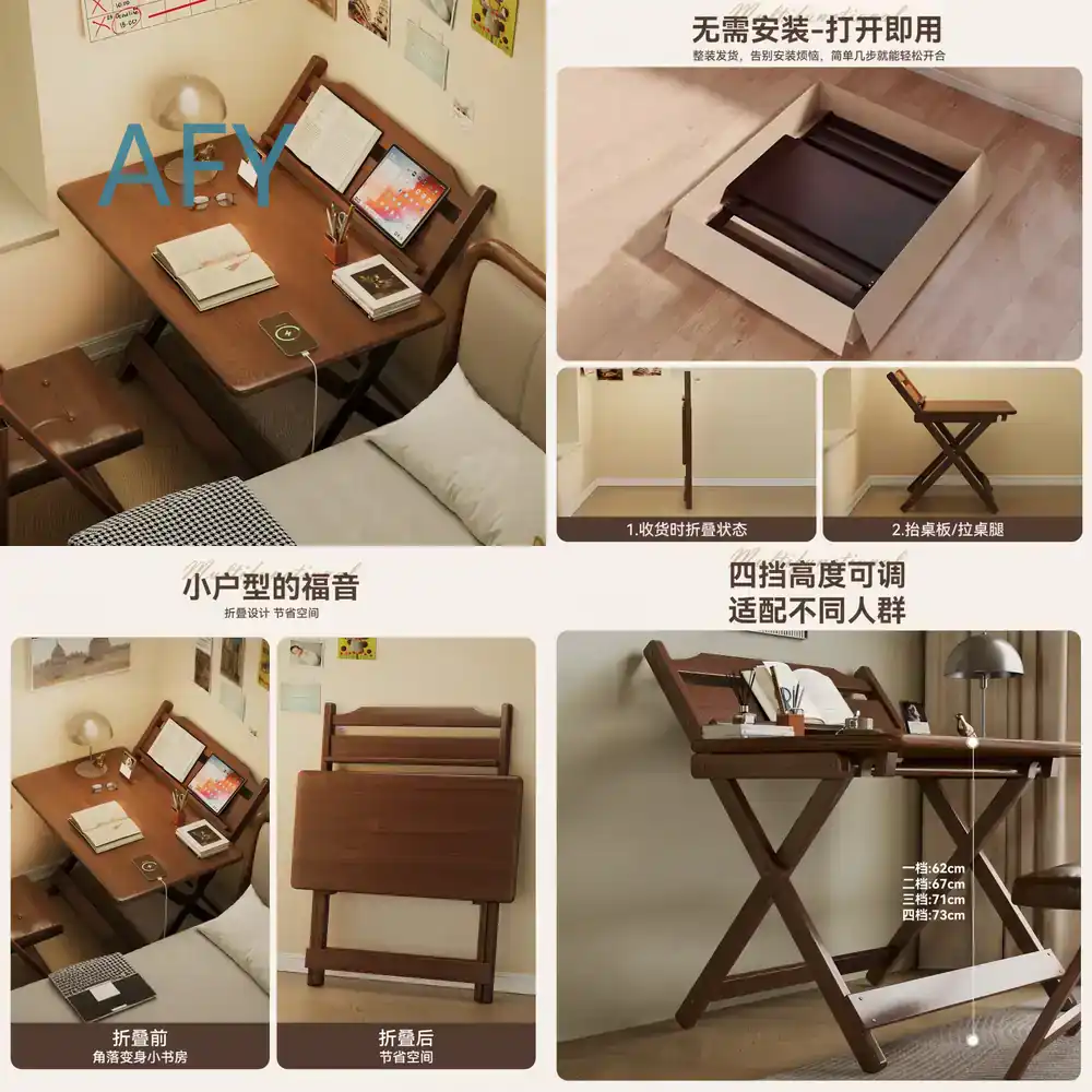 Home Office Ikea - Foldable Desk for Small Spaces Wooden