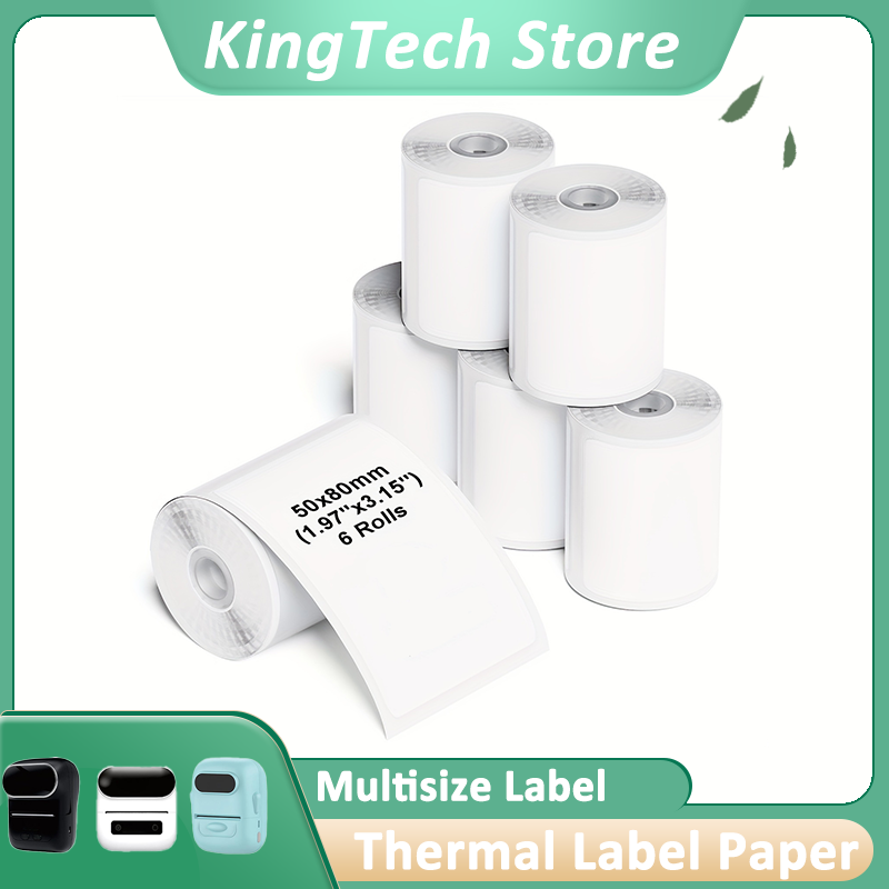Label Maker Machine - 6-Roll Multi-Size Self-Adhesive Thermal Label Paper,