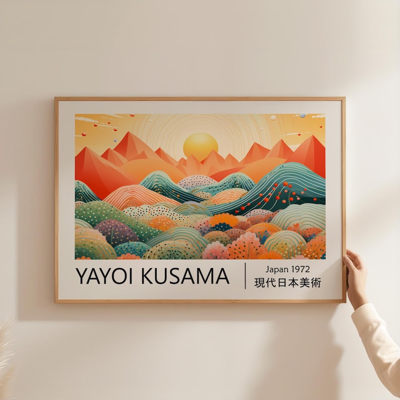 Home Office Japandi - 1pc Yayoi Kusama Abstract Landscape Poster