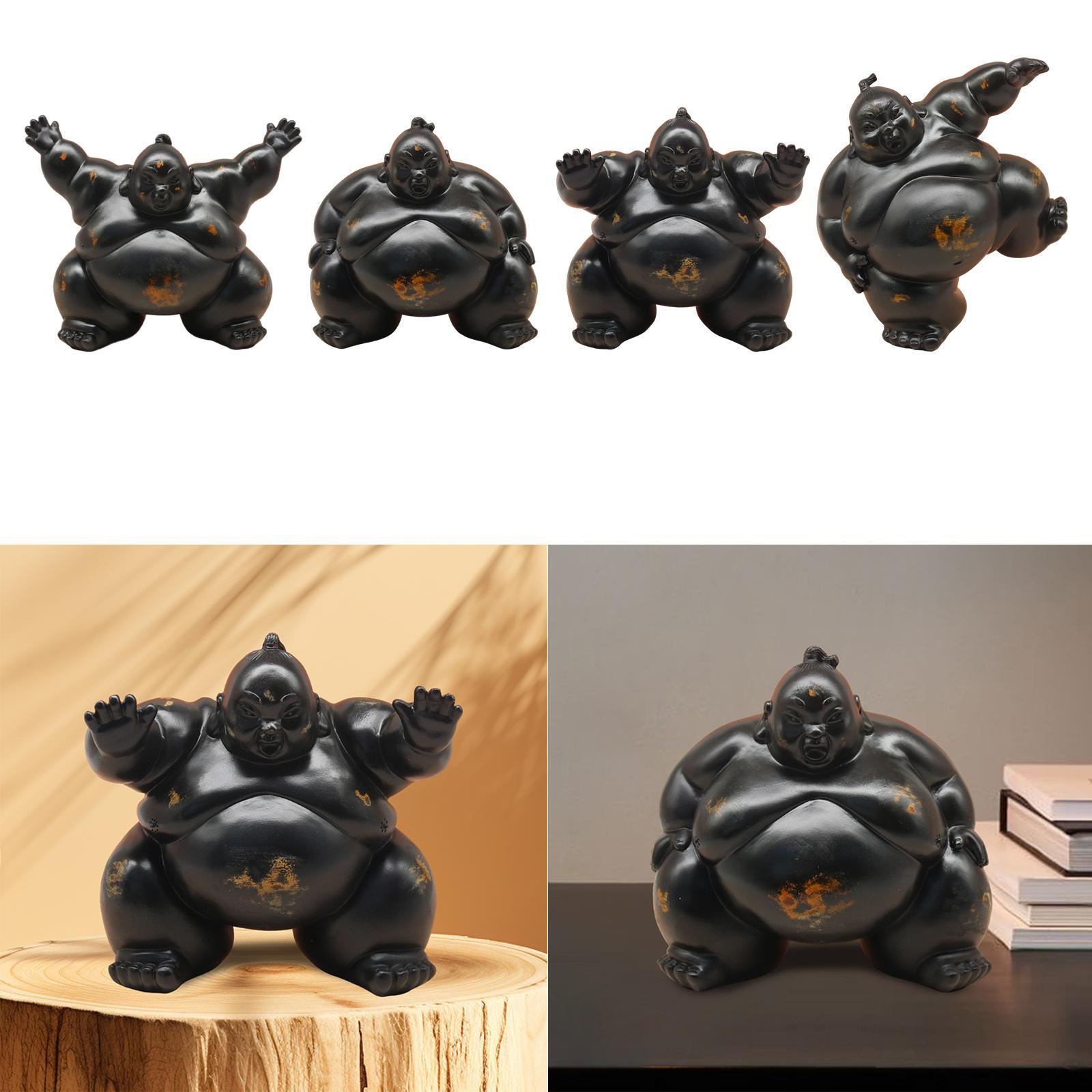 Home Office With Bookshelves - Sumo Statue Housewarming Gift Creative Home