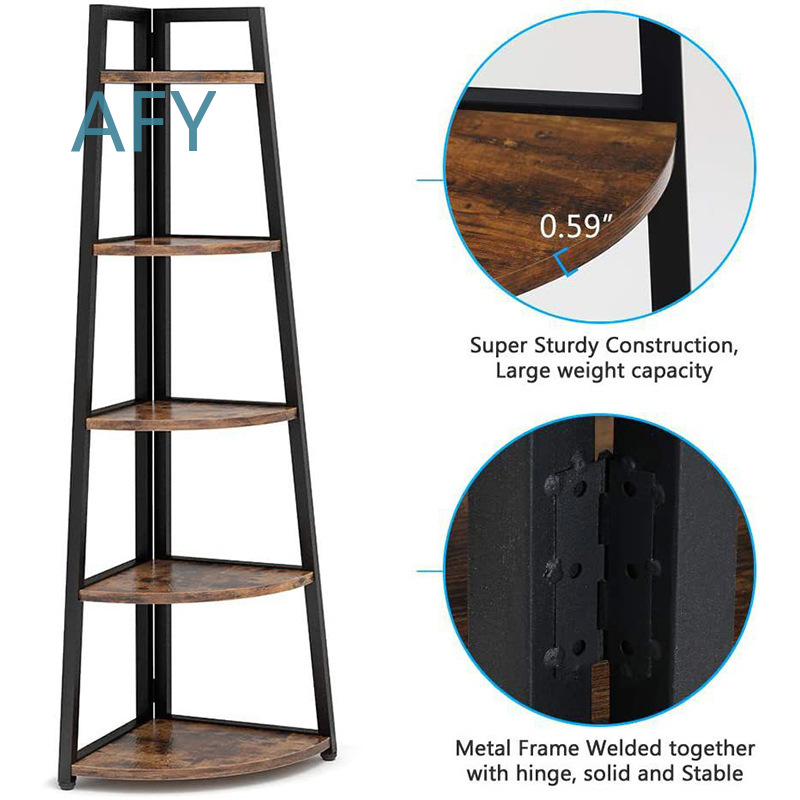 Home Office Ikea - Industrial Corner Ladder Shelf Bookcase for