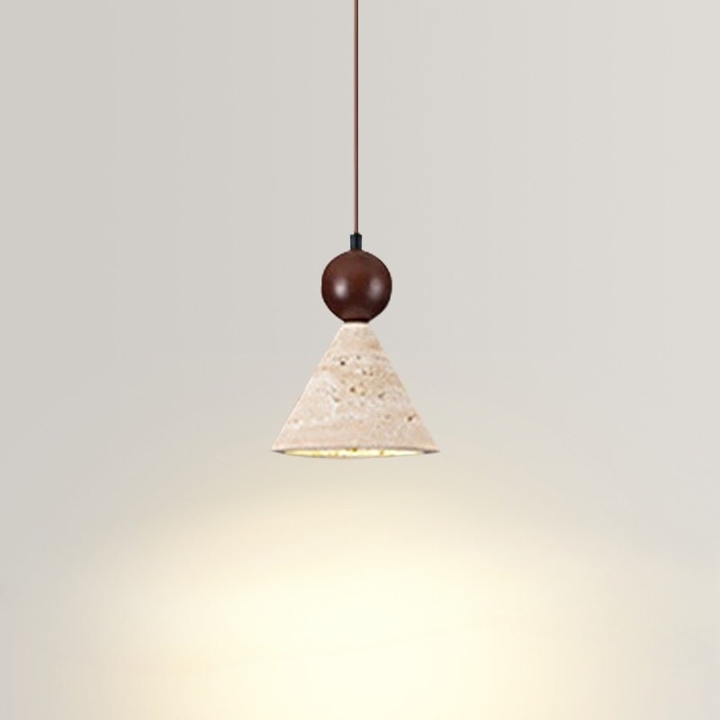Home Office Japandi - Japandi Minimalist Pendant Light Natural Travertine