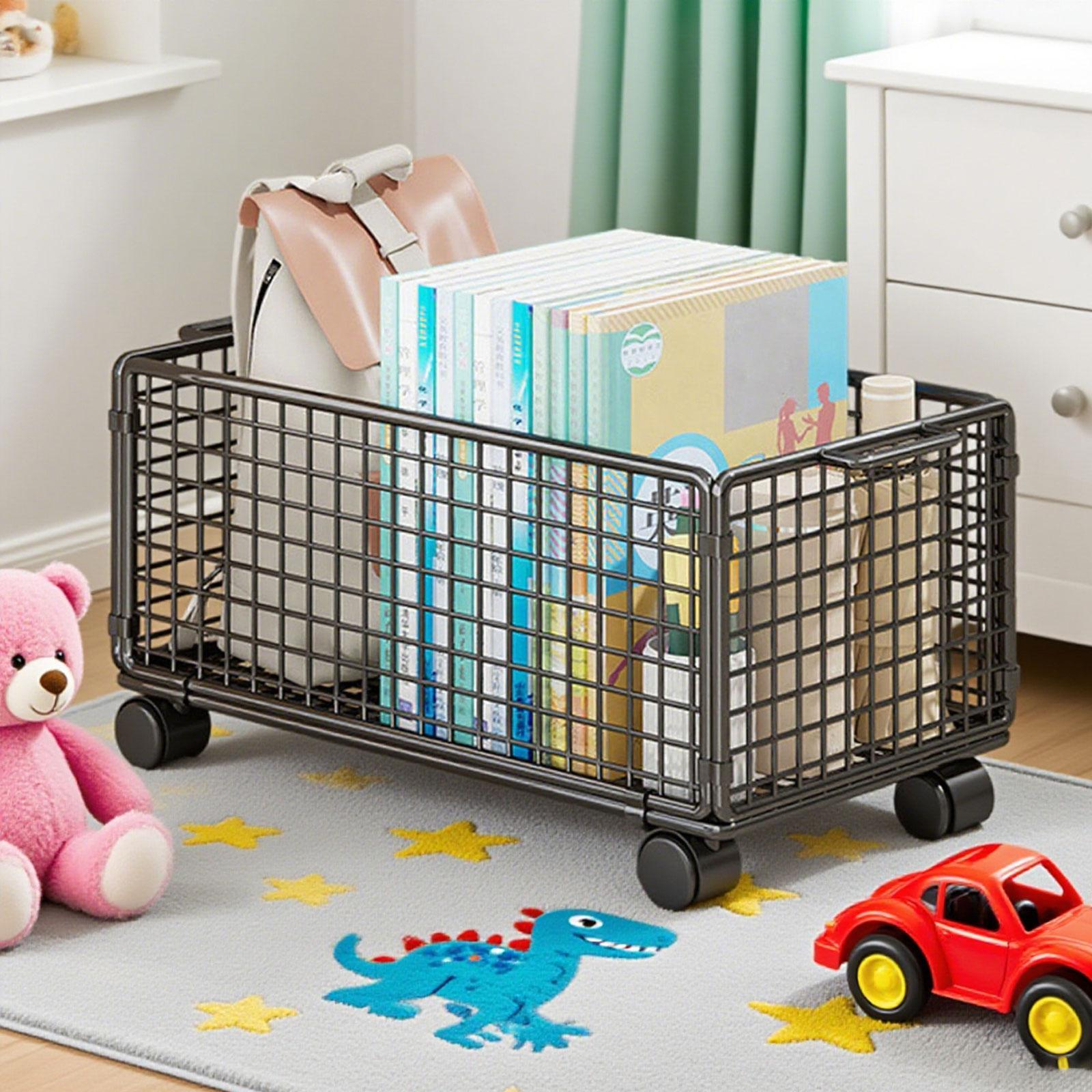 Rolling File Cart - Mesh Hanging File Organizer with Wheel,