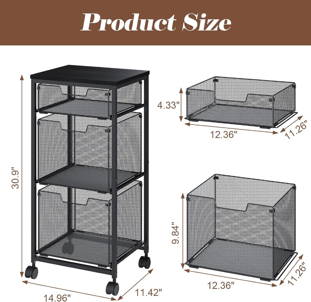 3 Drawer Mobile File Cabinet f - đánh giá và giá Rolling File Cart