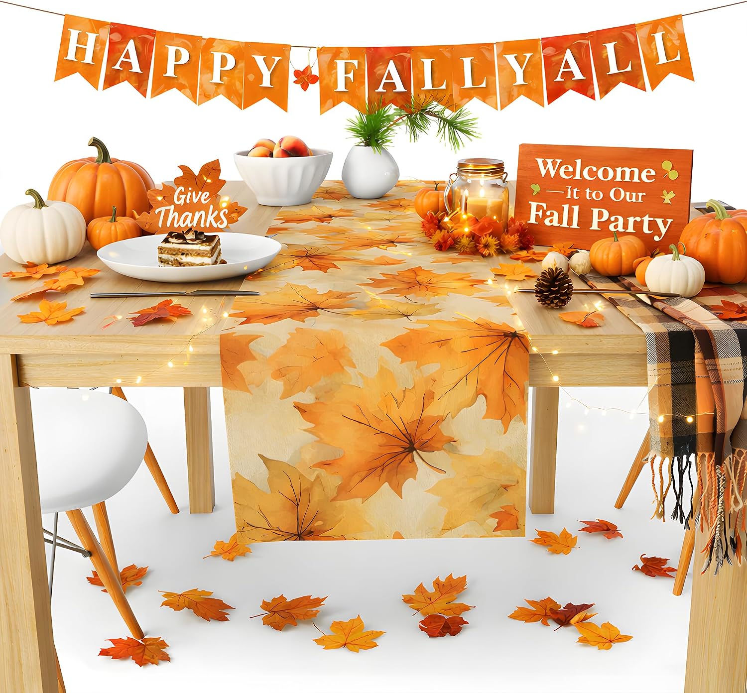 Fall Leaves Table Runner, Than - đánh giá và giá Home Office Backdrop