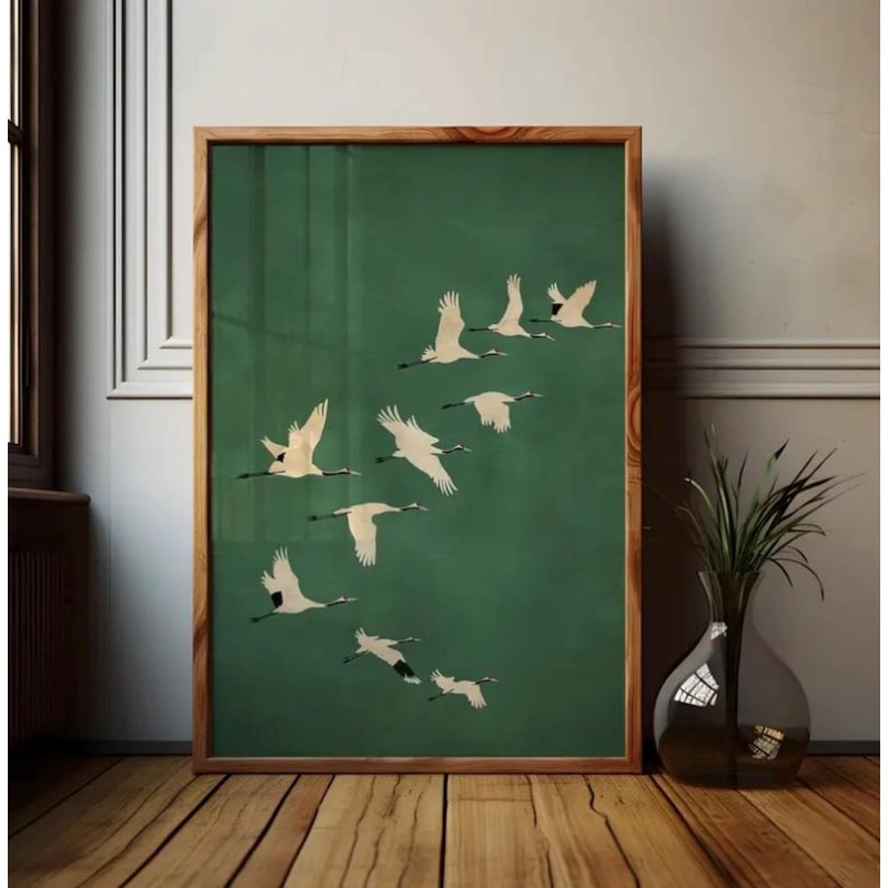 1pc Japandi Crane Vintage Love - đánh giá và giá Home Office Japandi