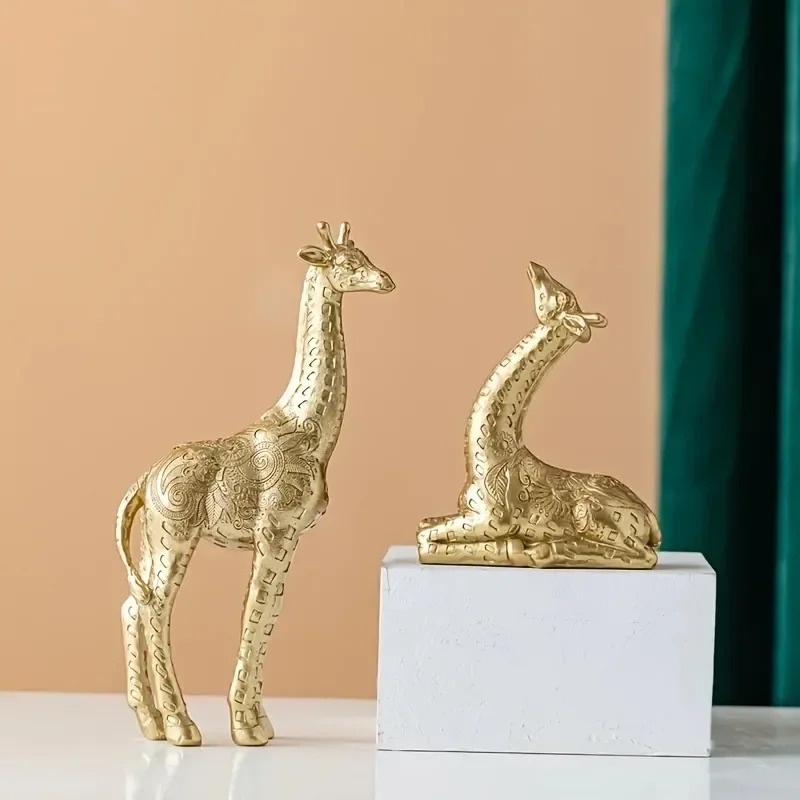 2pcs/set Giraffe Ornament, Gol - đánh giá và giá Home Office With Bookshelves