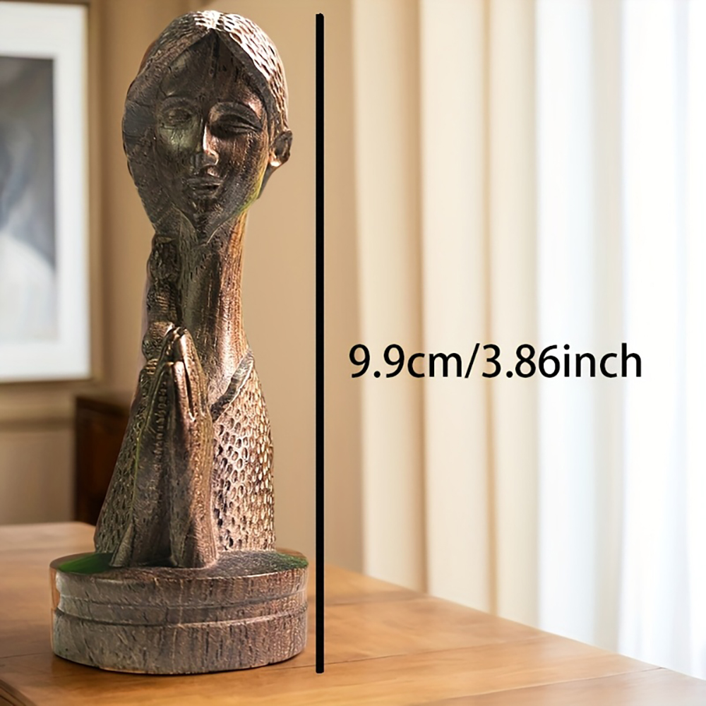 1Pc Wooden Carved Praying Girl - đánh giá và giá Home Office With Bookshelves