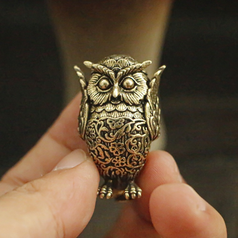 Vintage Solid Brass Owl Statue - đánh giá và giá Home Office With Bookshelves
