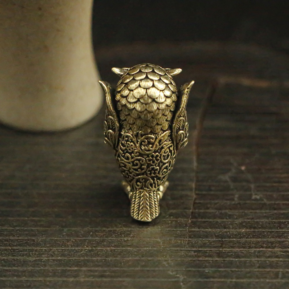 Vintage Solid Brass Owl Statue - đánh giá và giá Home Office With Bookshelves