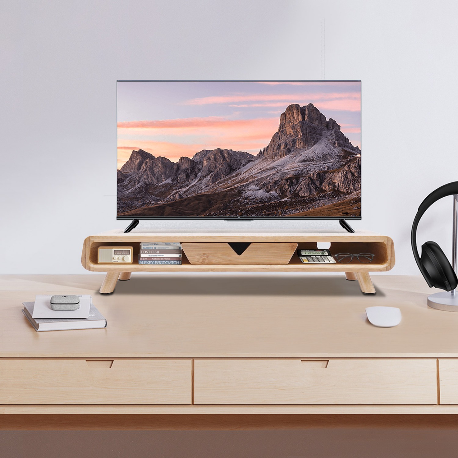 Bamboo Monitor Stand Riser, No - đánh giá và giá Monitor Riser Stand