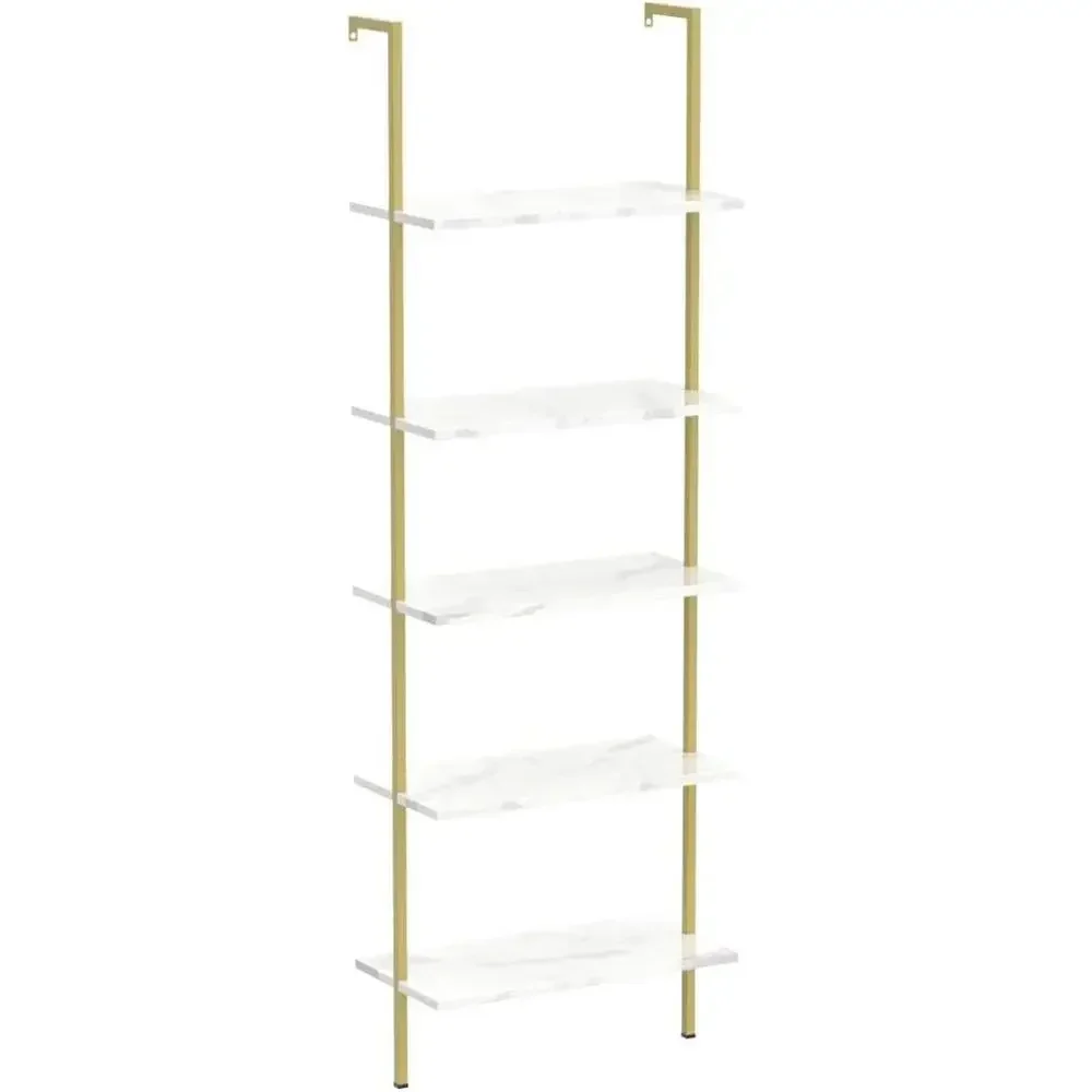 5-Tier White Marble Wall-Mount - đánh giá và giá Home Office With Bookshelves