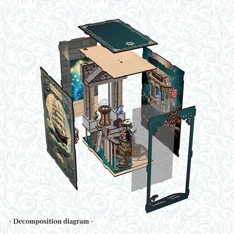 3D Wooden DIY Bookend Puzzle H - đánh giá và giá Home Office With Bookshelves