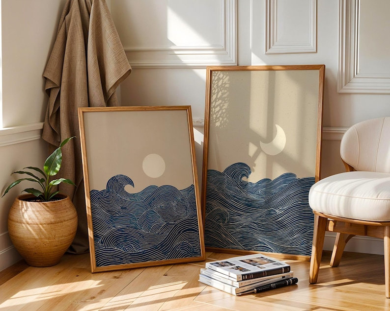 2pcs Japandi Minimalist Moon C - đánh giá và giá Home Office Japandi