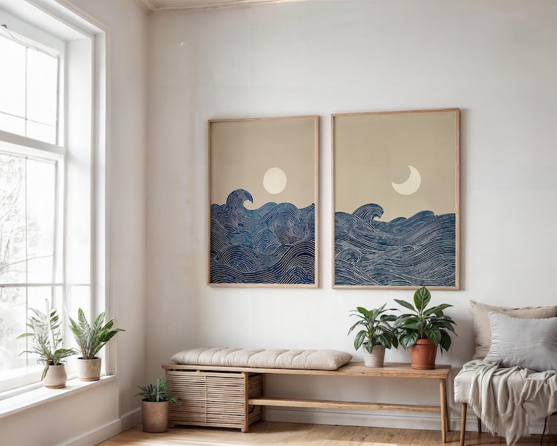 2pcs Japandi Minimalist Moon C - đánh giá và giá Home Office Japandi
