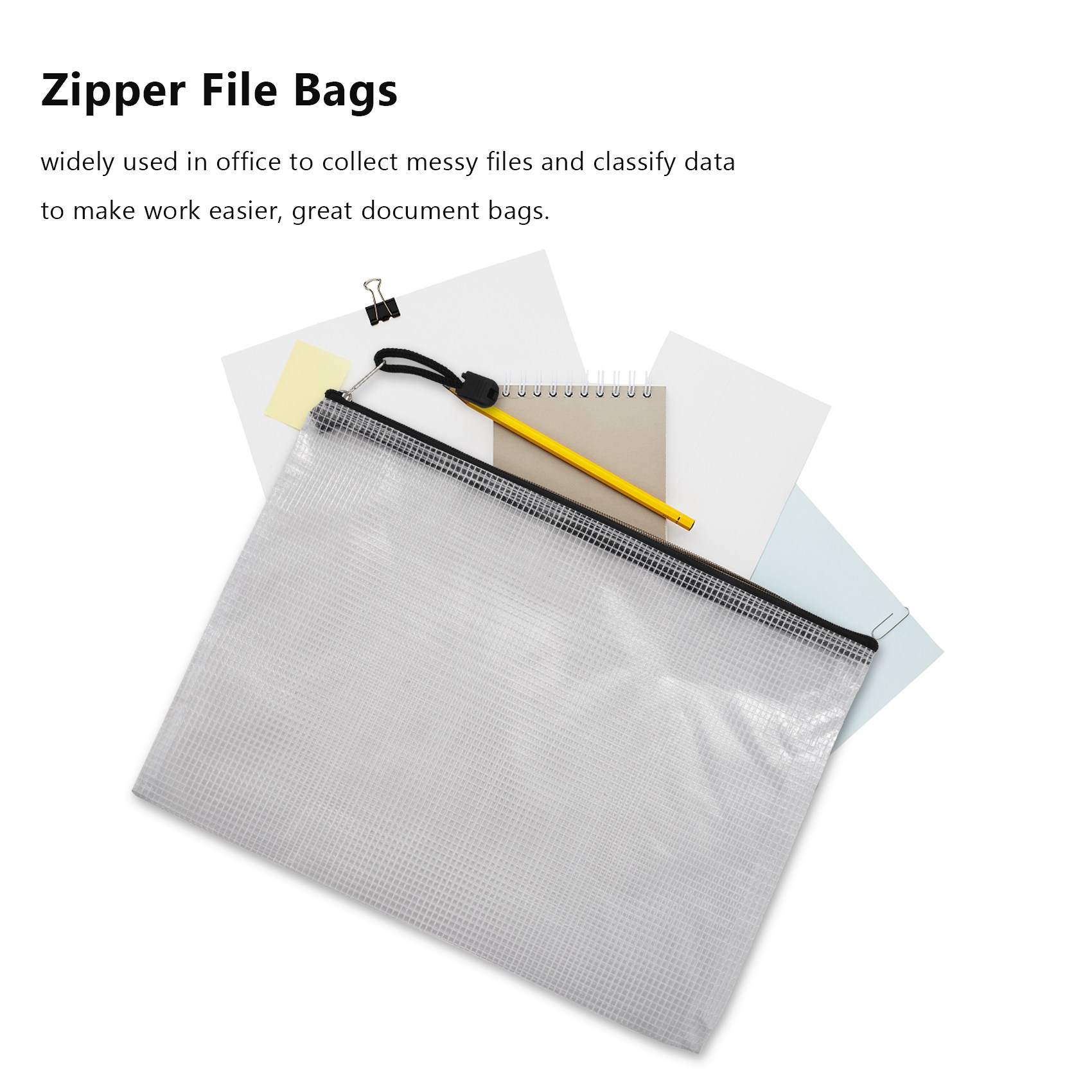 A01E-20Pcs B5 Zipper Document  - đánh giá và giá Home Office Bagas
