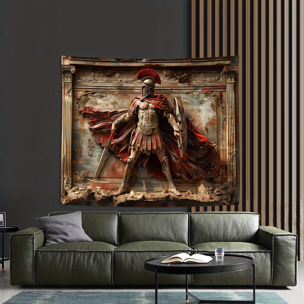 3D Spartan Warrior Tapestry Wa - đánh giá và giá Home Office Backdrop