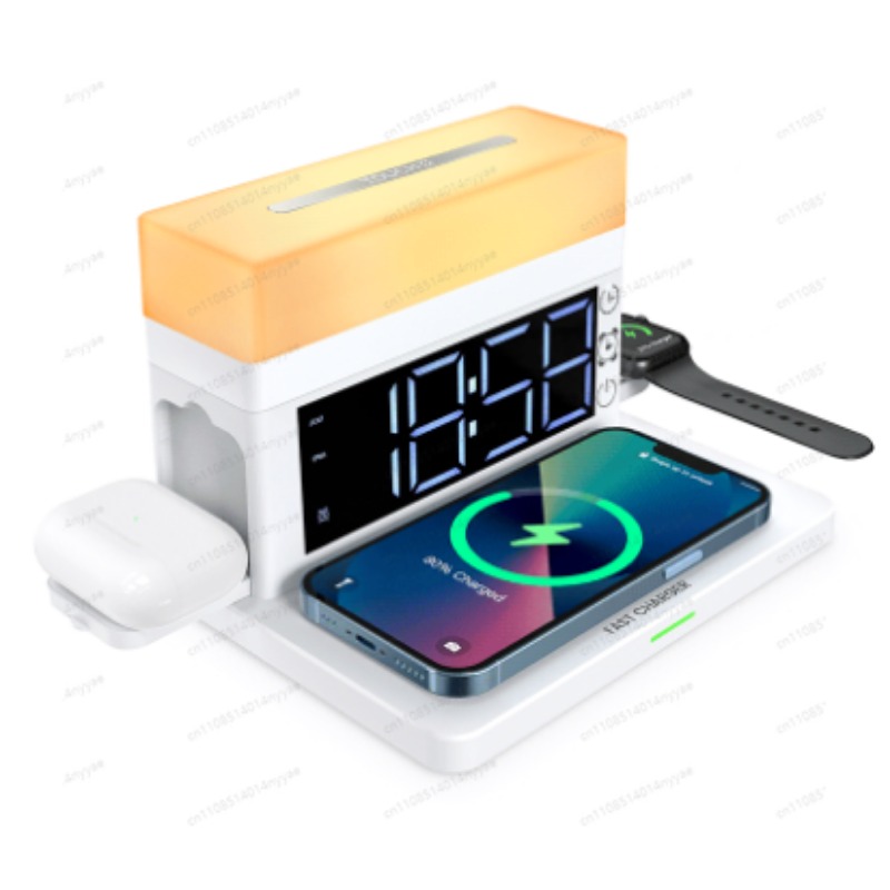 6-in-1 Wireless Charging Desk  - đánh giá và giá Led Desk Clock