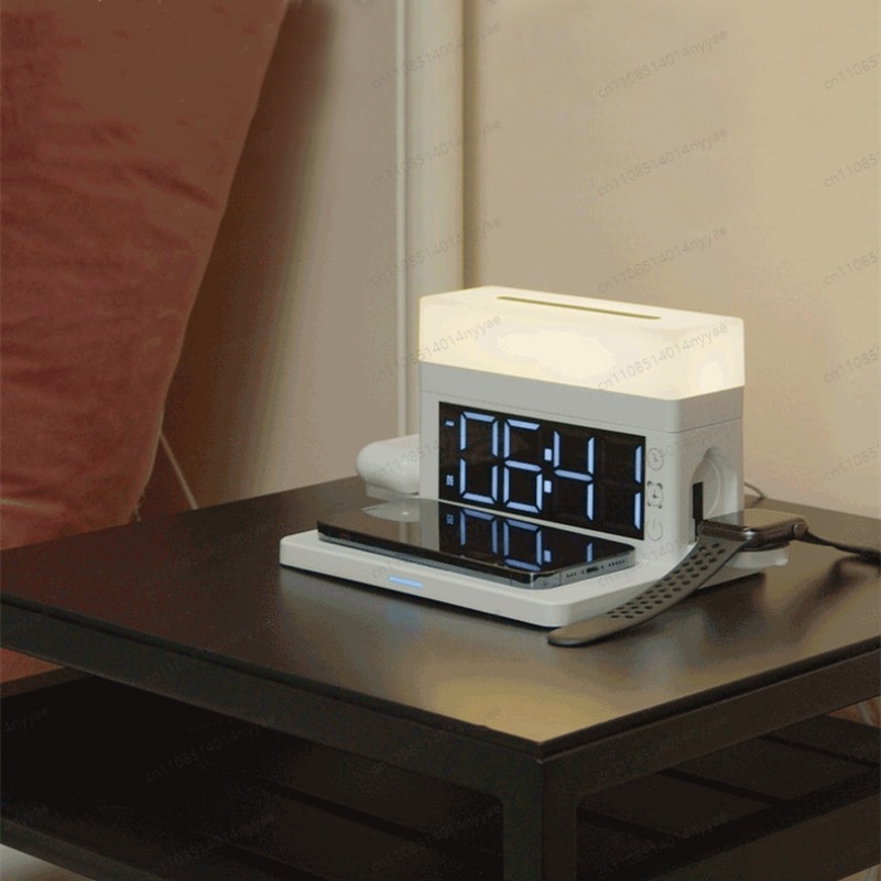 6-in-1 Wireless Charging Desk  - đánh giá và giá Led Desk Clock