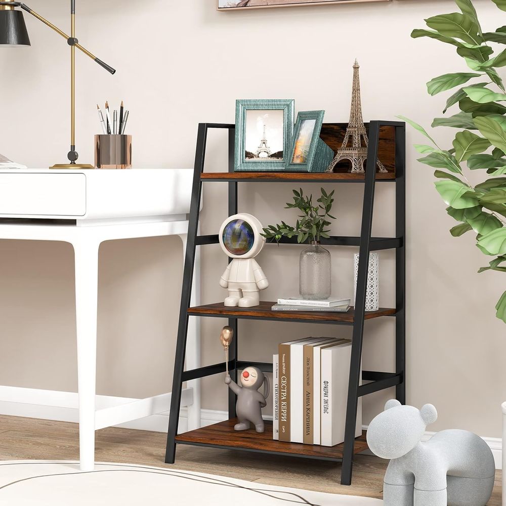 3-Tier Wooden Industrial Books - đánh giá và giá Home Office With Bookshelves