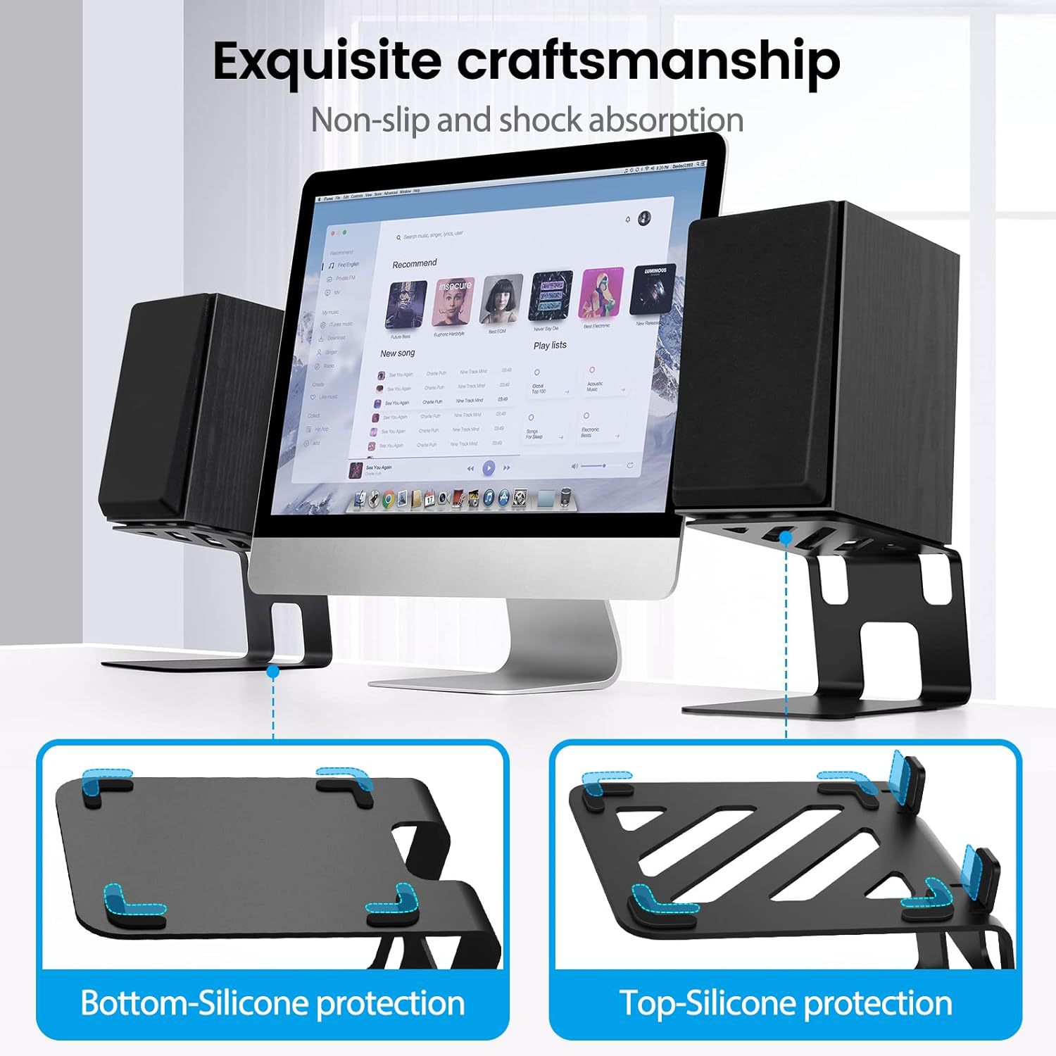 2pcs lot Desktop Speaker Stand - đánh giá và giá Monitor Riser Stand