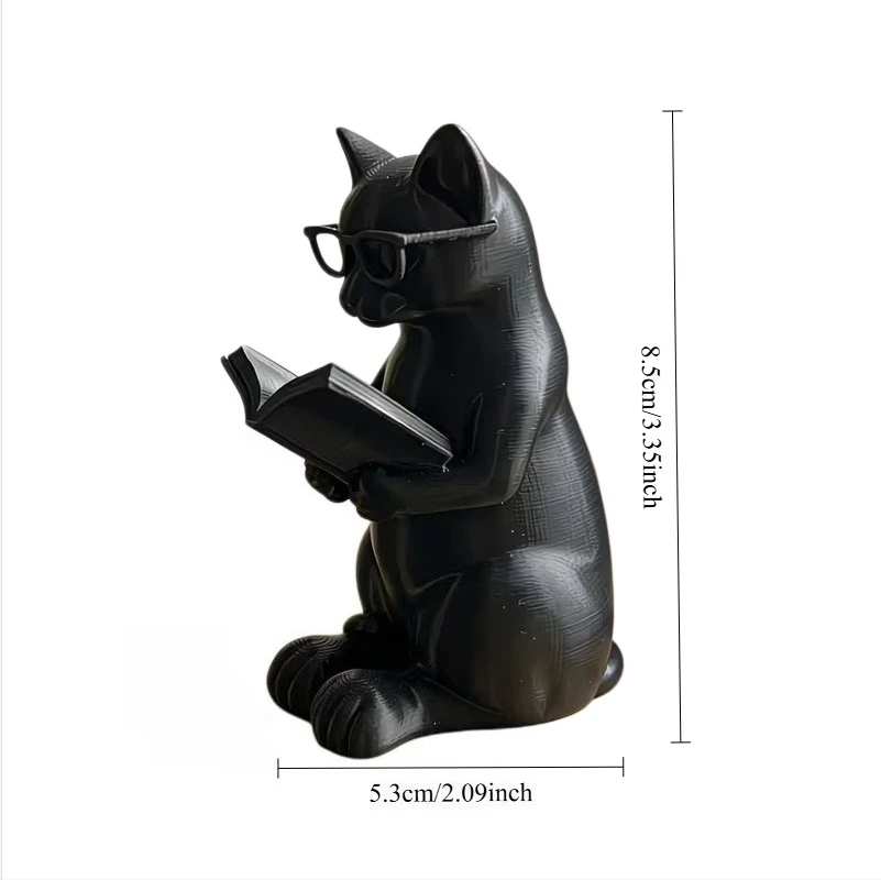 3D Printed Reading Cat Figurin - đánh giá và giá Home Office With Bookshelves