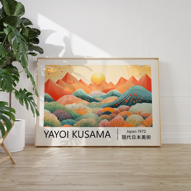 1pc Yayoi Kusama Abstract Land - đánh giá và giá Home Office Japandi