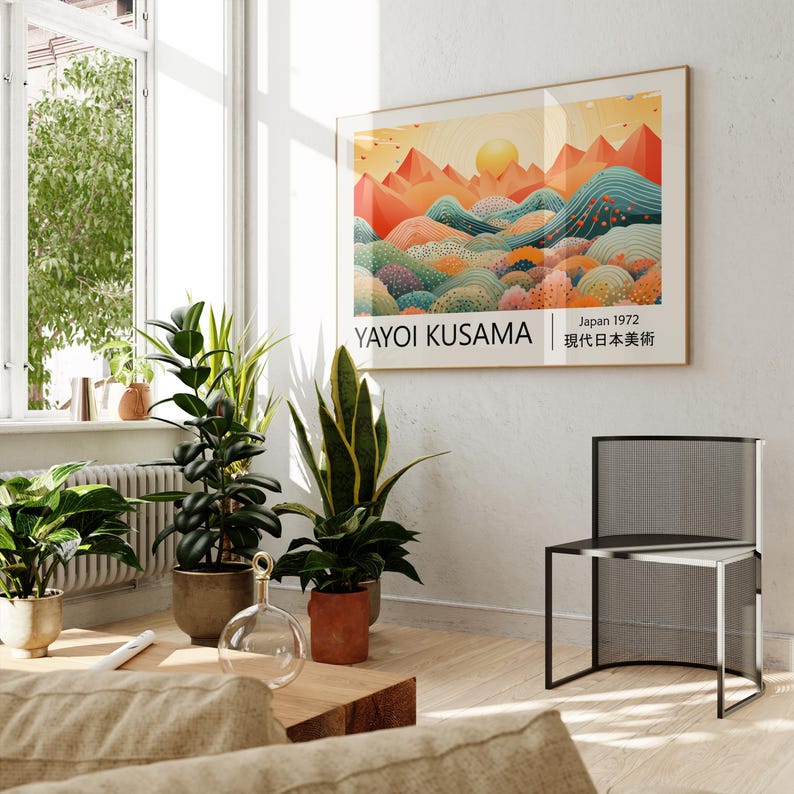 1pc Yayoi Kusama Abstract Land - đánh giá và giá Home Office Japandi
