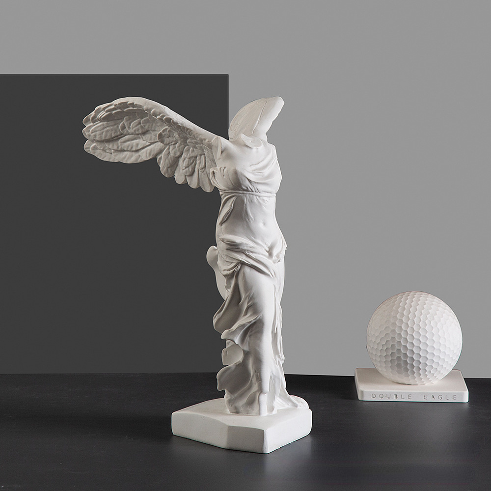 Greek Victory Goddess Statue w - đánh giá và giá Home Office With Bookshelves