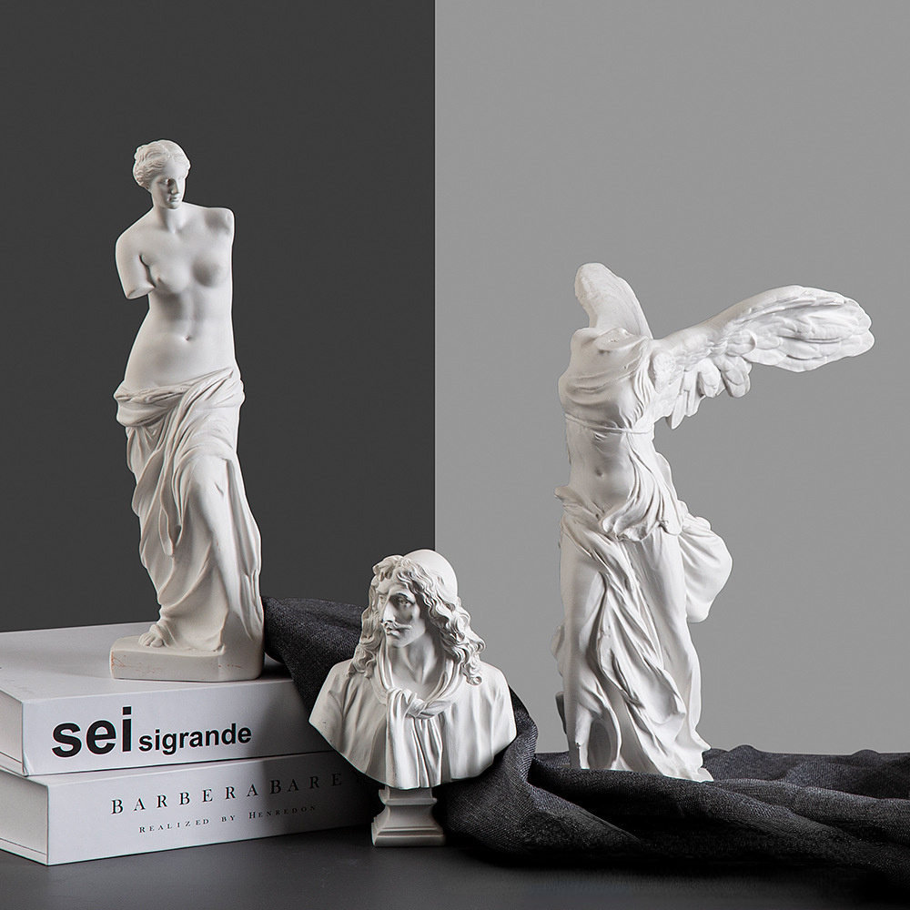 Greek Victory Goddess Statue w - đánh giá và giá Home Office With Bookshelves