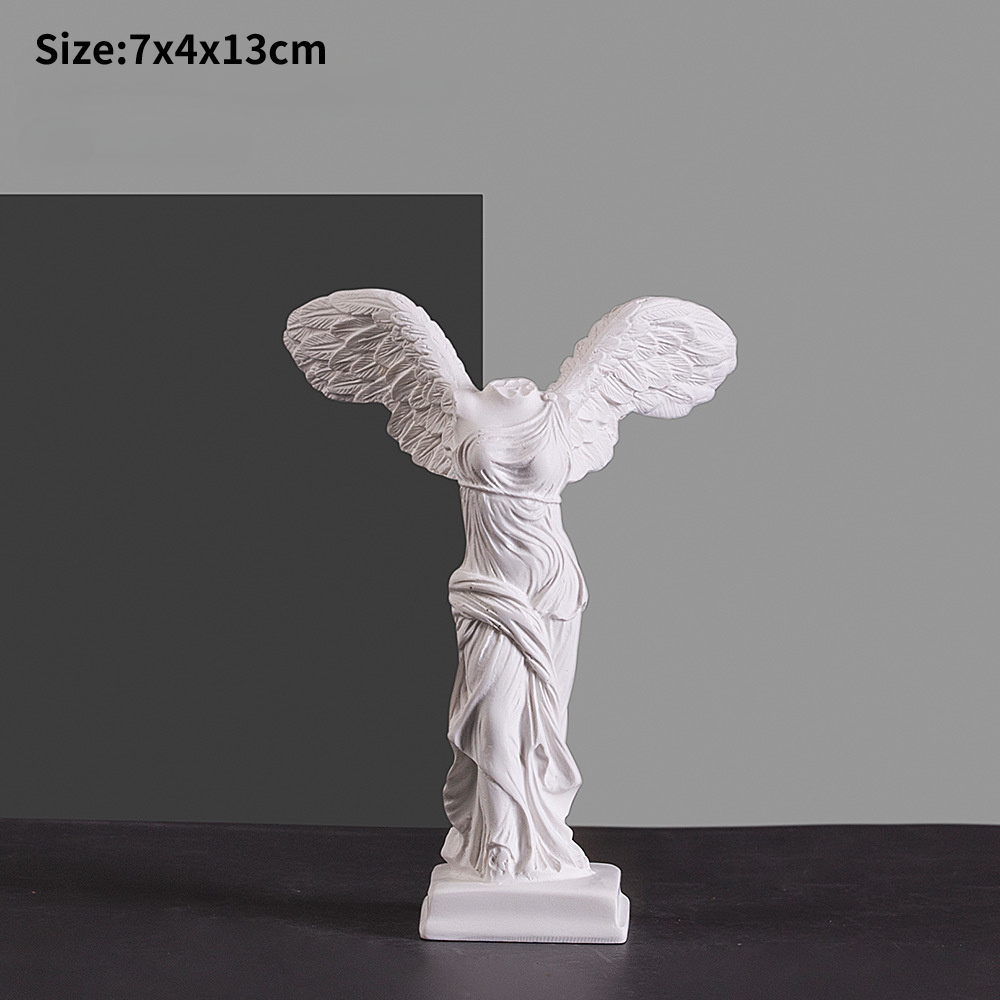 Greek Victory Goddess Statue w - đánh giá và giá Home Office With Bookshelves