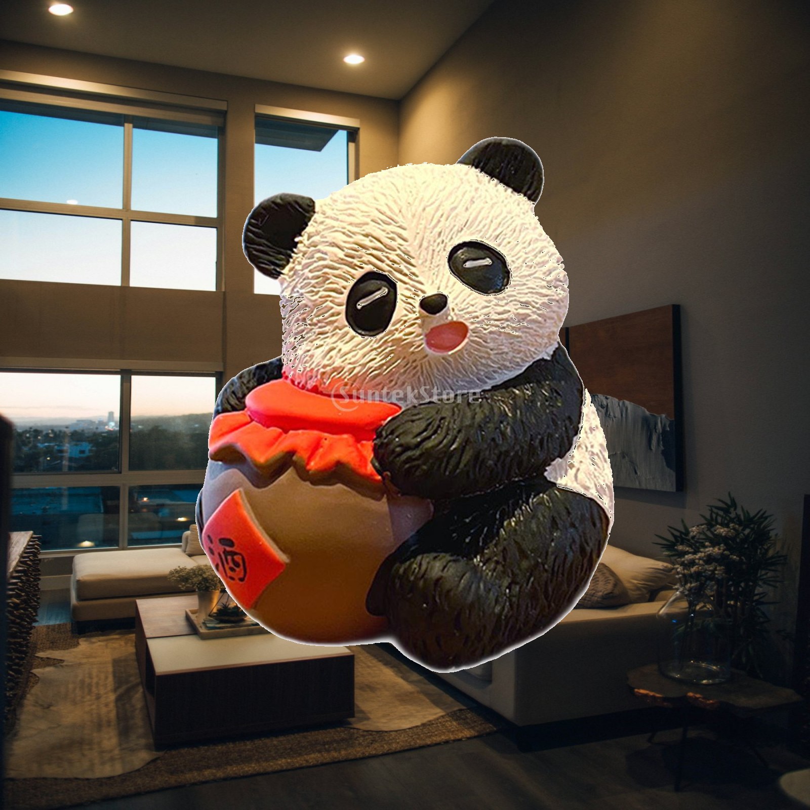 Panda Figurine Animal Sculptur - đánh giá và giá Home Office With Bookshelves