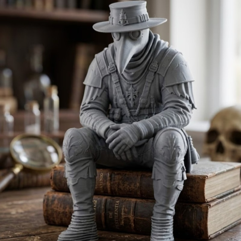 Plague Doctor Desktop Decorati - đánh giá và giá Home Office With Bookshelves