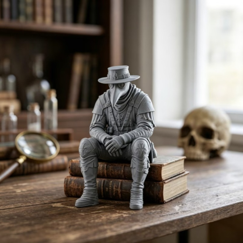 Plague Doctor Desktop Decorati - đánh giá và giá Home Office With Bookshelves