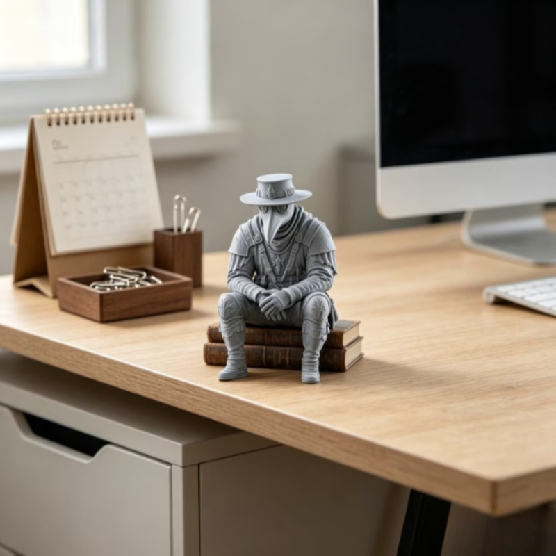 Plague Doctor Desktop Decorati - đánh giá và giá Home Office With Bookshelves