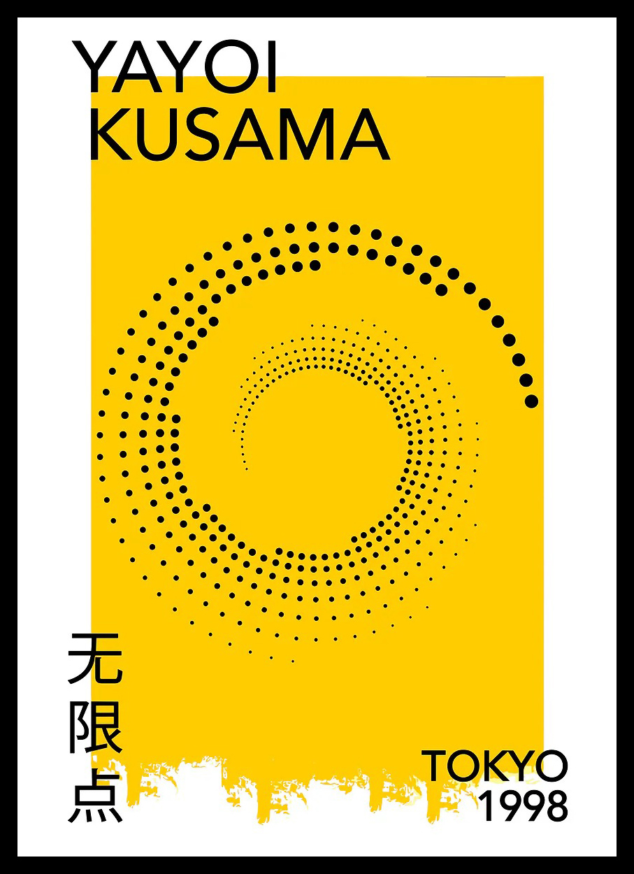 Japanese Yayoi Kusama Abstract - đánh giá và giá Home Office Japandi