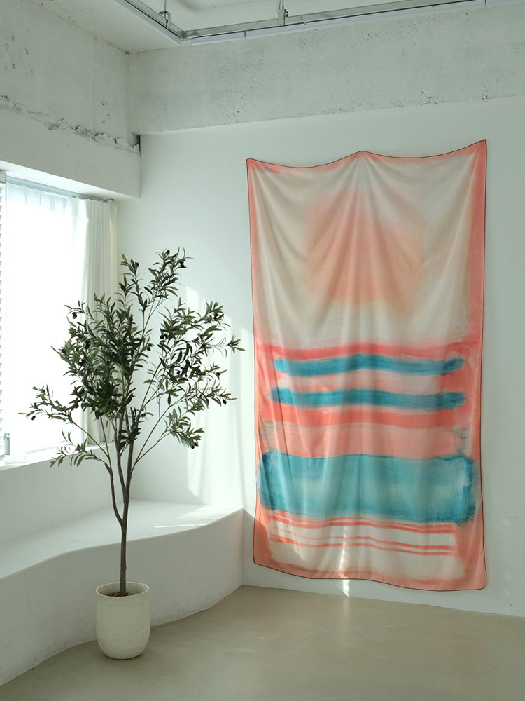 Chiffon Pink Seaside Pattern T - đánh giá và giá Home Office Backdrop