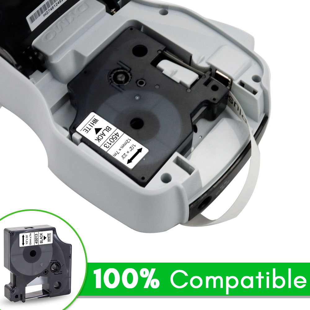 45013 Nhãn Băng Đen Trên Trắng - đánh giá và giá Label Maker Machine