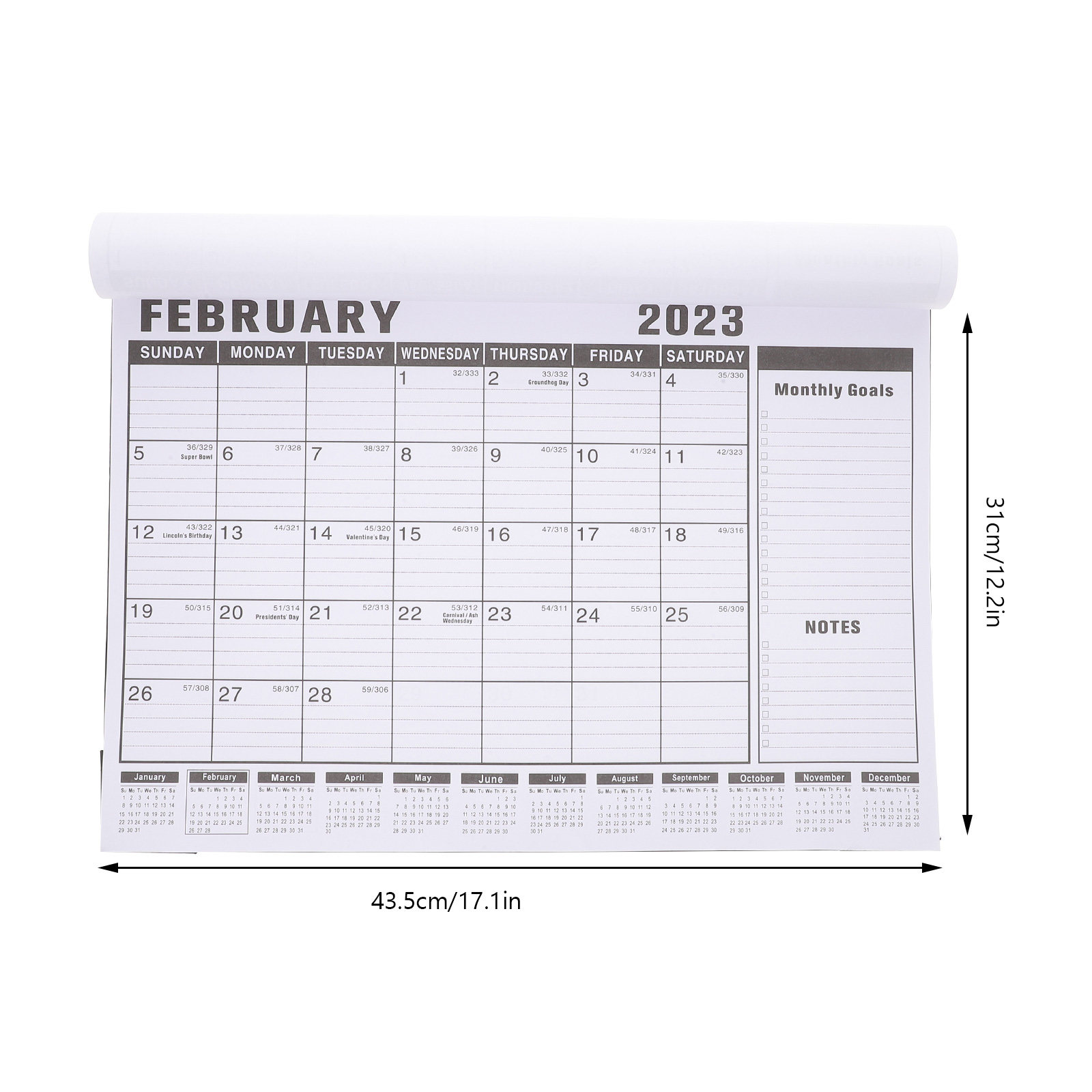 English 2023 Hanging Calendar  - đánh giá và giá English Home Office