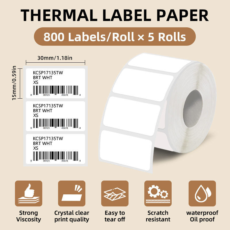 5 Rolls of White Label Sticker - đánh giá và giá Label Maker Machine