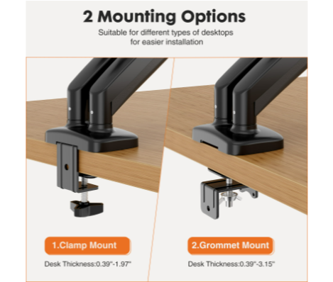 Dual Monitor Stand Arm, Gas Sp - đánh giá và giá Monitor Riser Stand