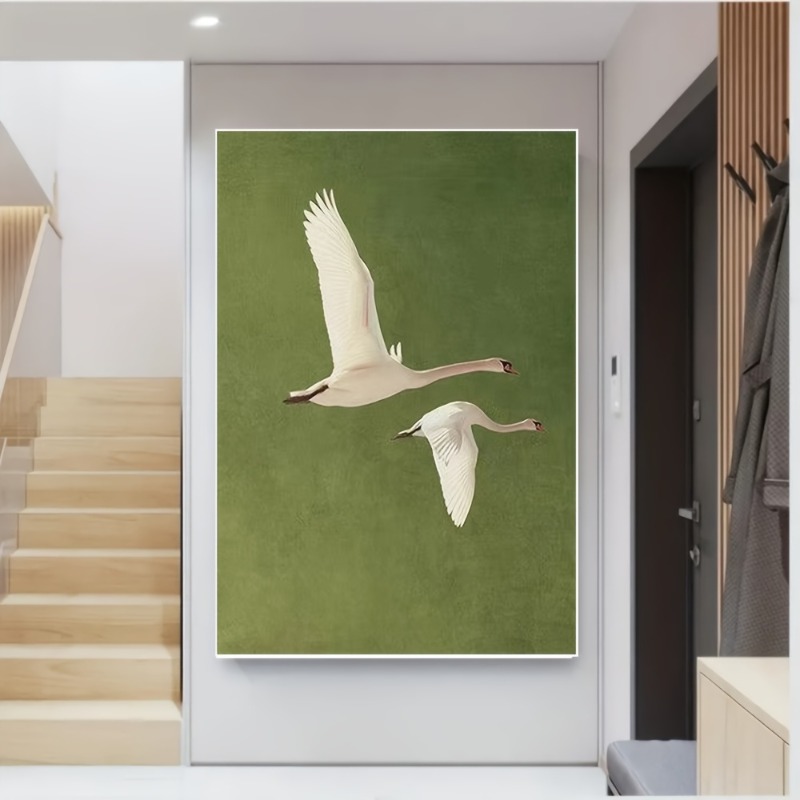 Two Flying Swans Realistic Fea - đánh giá và giá Home Office Backdrop
