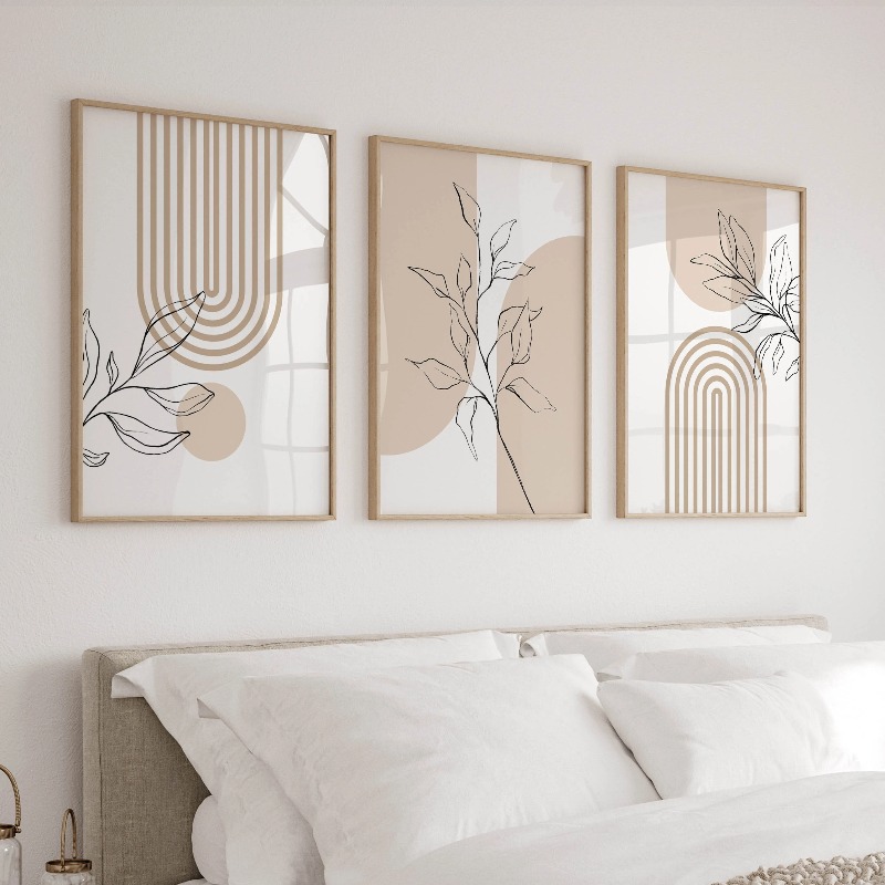 Neutral Wall Art Prints for Mo - đánh giá và giá Home Office Japandi