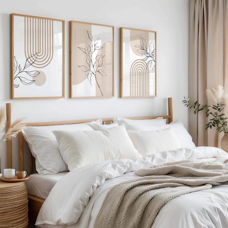 Neutral Wall Art Prints for Mo - đánh giá và giá Home Office Japandi